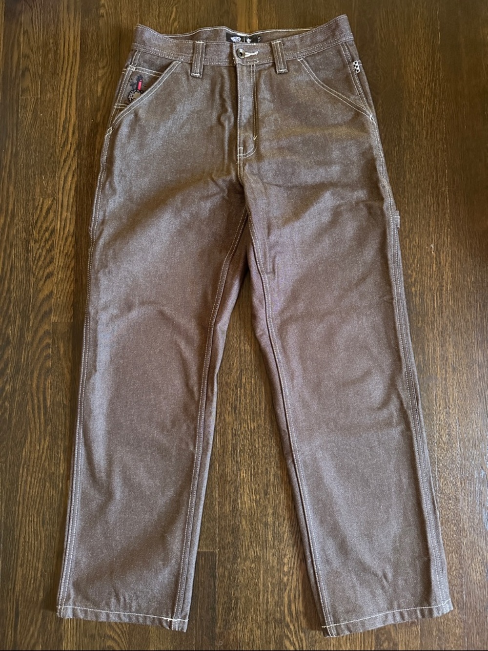 Vans Men's Brown Carpenter Cargo Work Jeans Pants Loose Fit